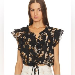 Free People Naya Floral Ruffle Top